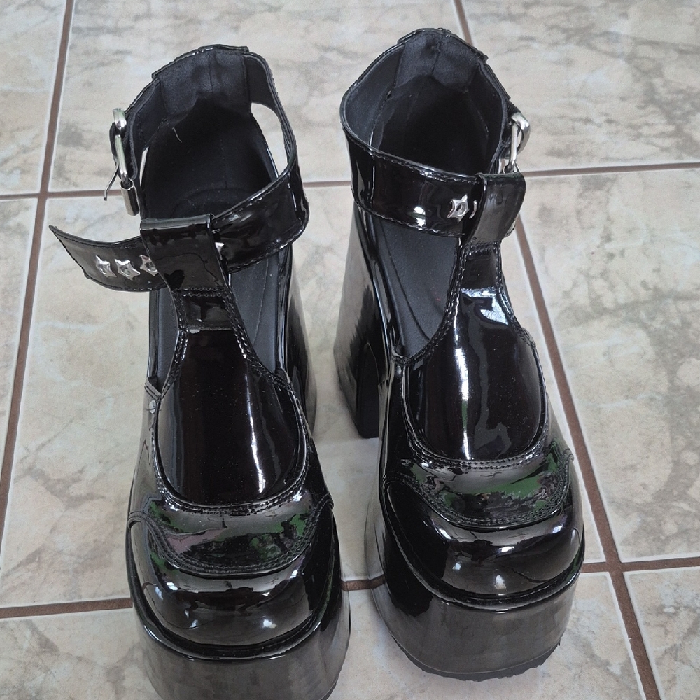 Demonia Black Patent Platform Shoes